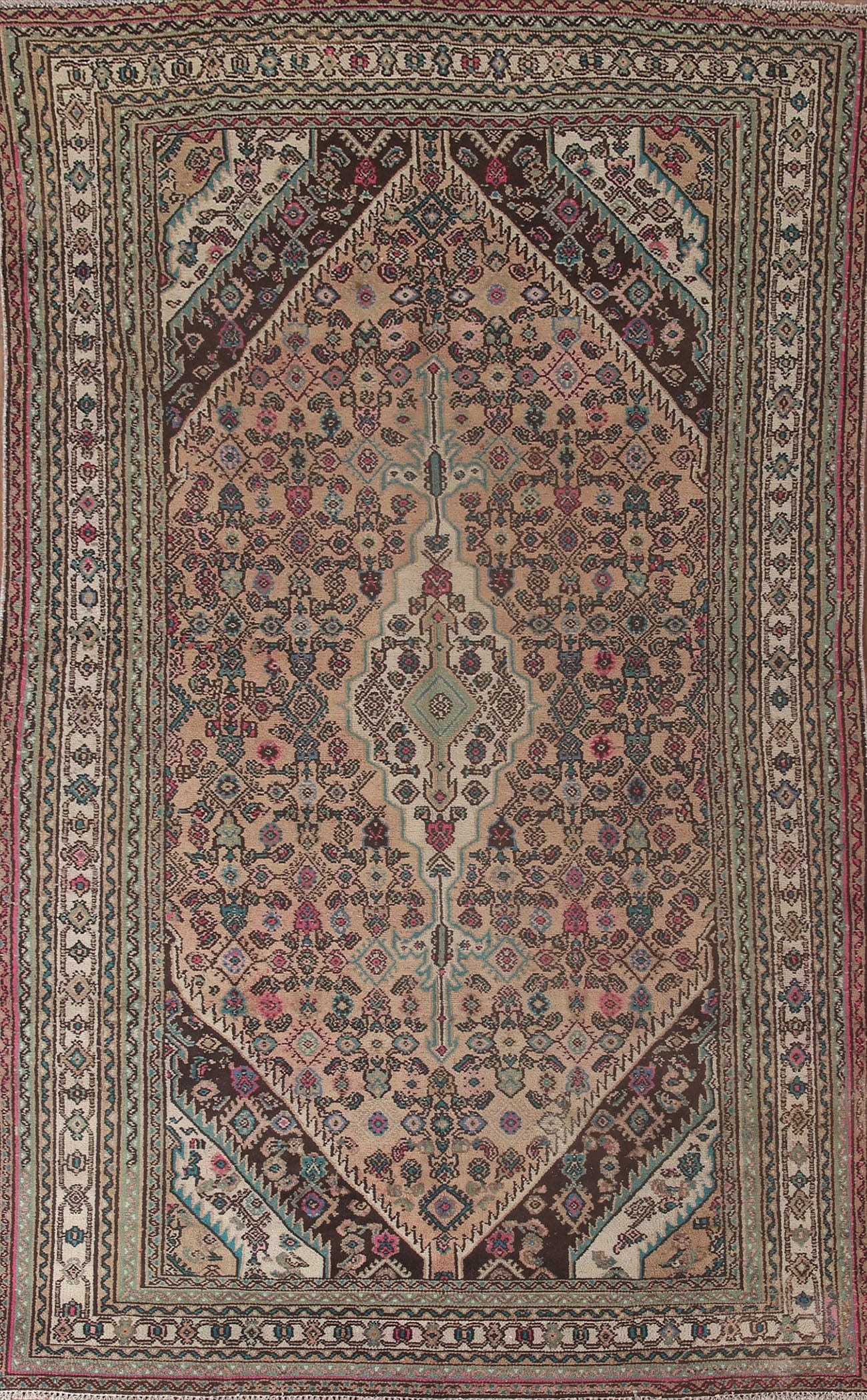 Distressed Hamedan Persian Area Rug 6x10
