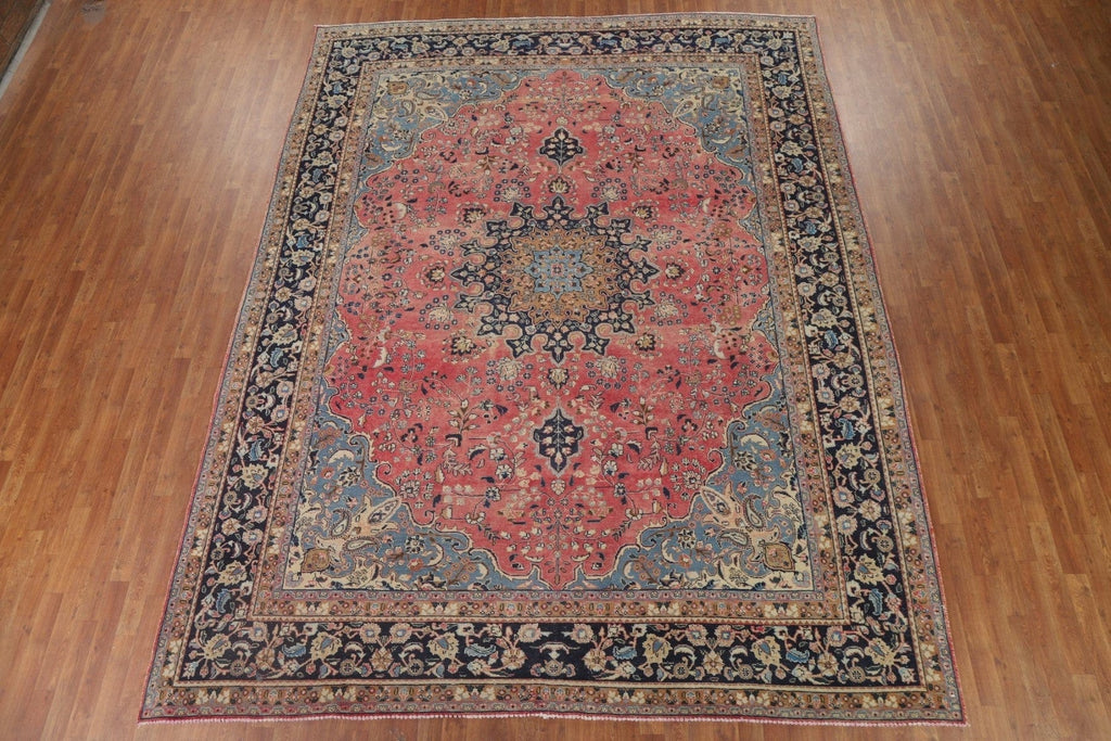 Vintage Pink Mashad Persian Area Rug 10x12