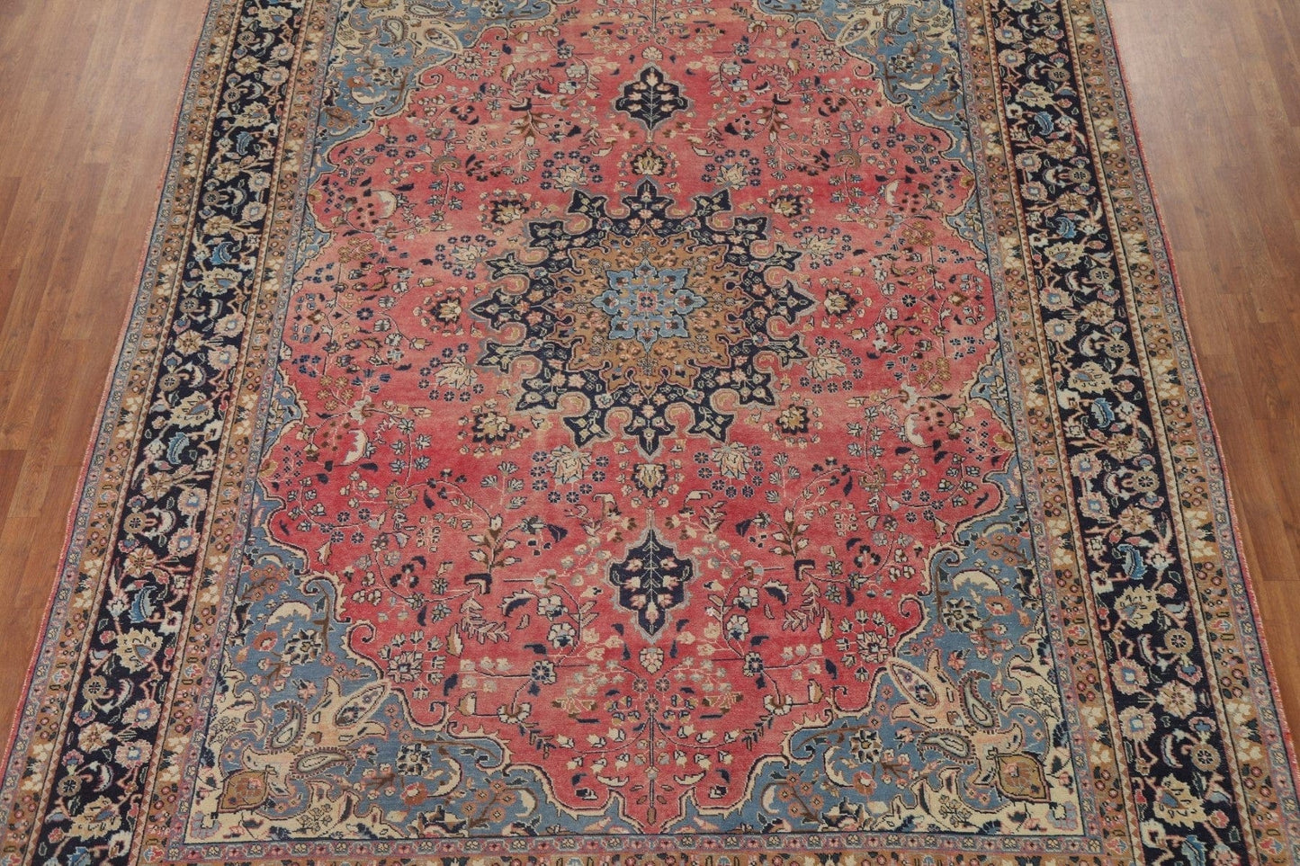 Vintage Pink Mashad Persian Area Rug 10x12