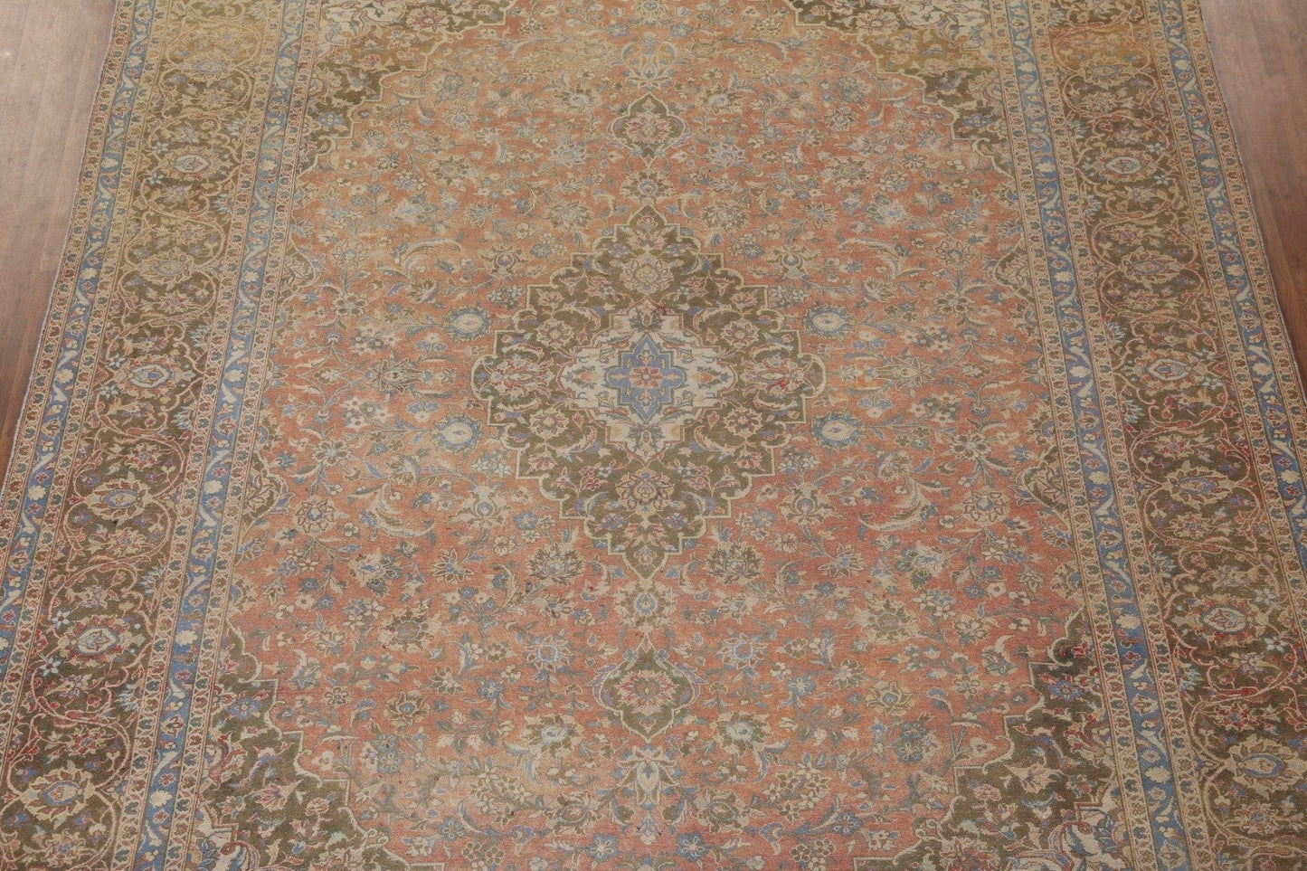 Antique Vegetable Dye Kashan Persian Area Rug 10x13