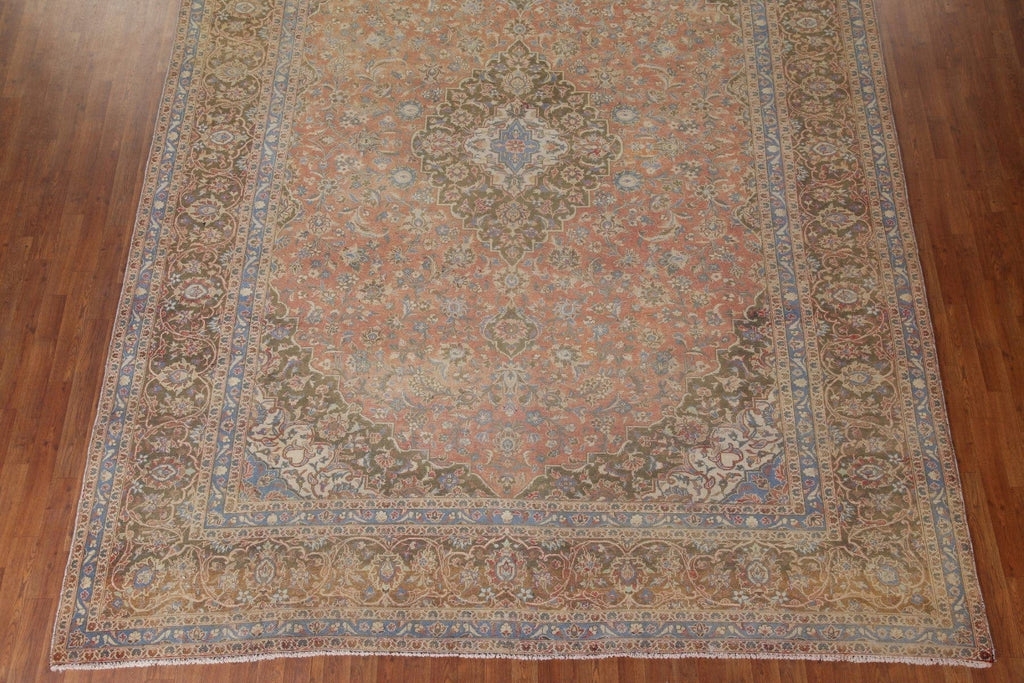 Antique Vegetable Dye Kashan Persian Area Rug 10x13