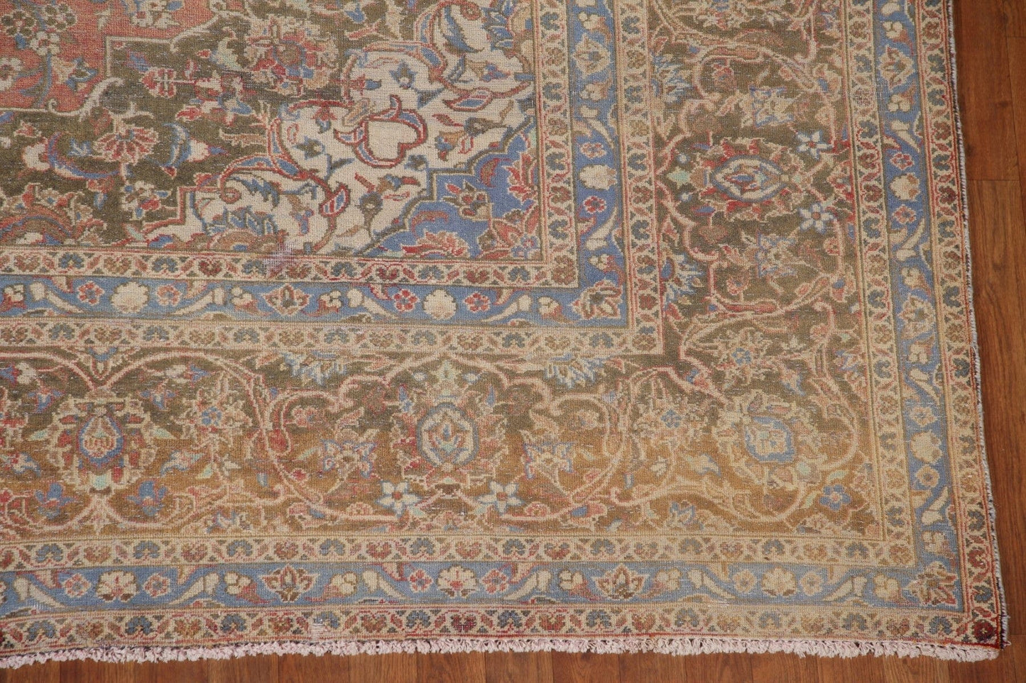 Antique Vegetable Dye Kashan Persian Area Rug 10x13