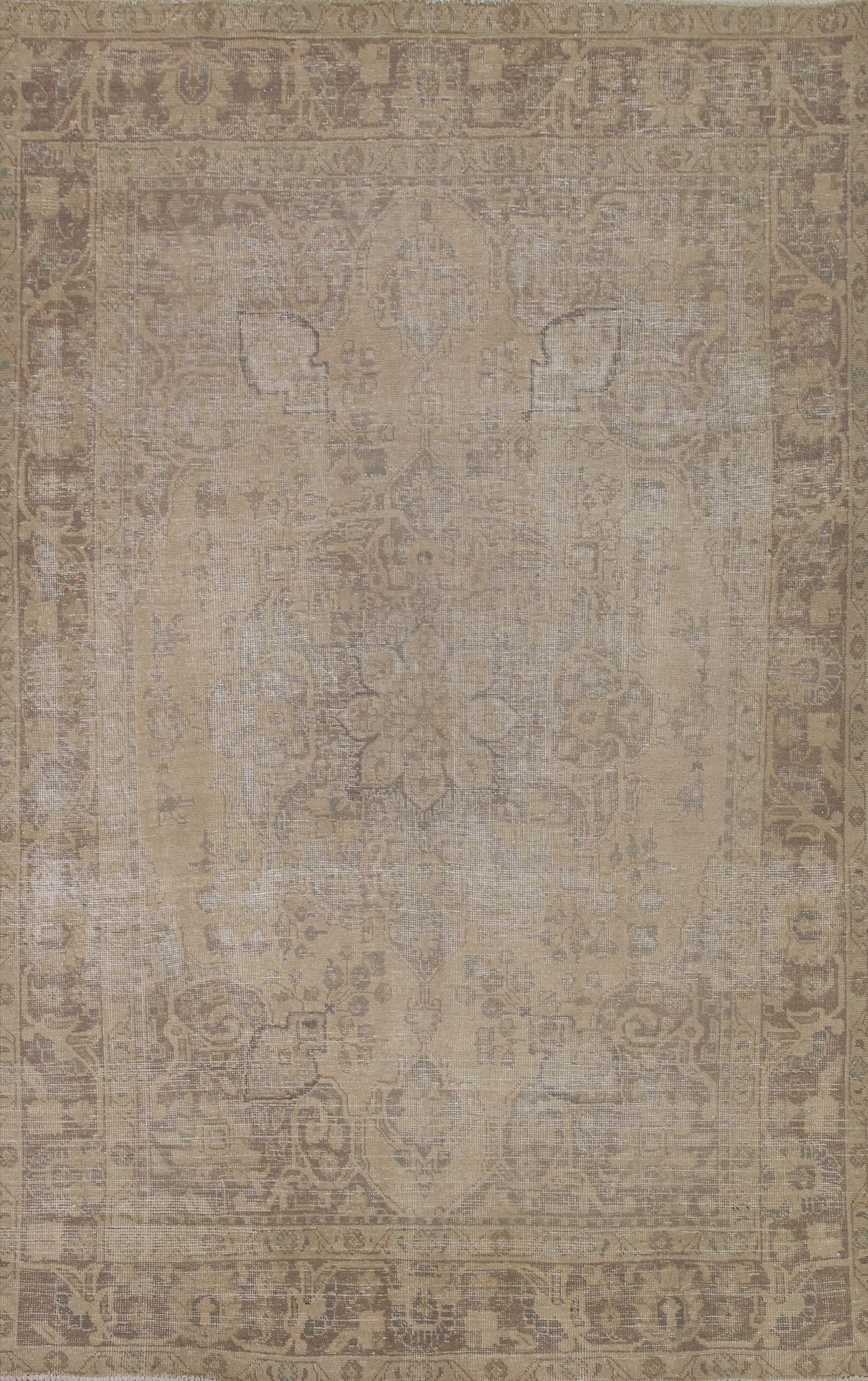 Distressed Wool Tabriz Persian Area Rug 7x9