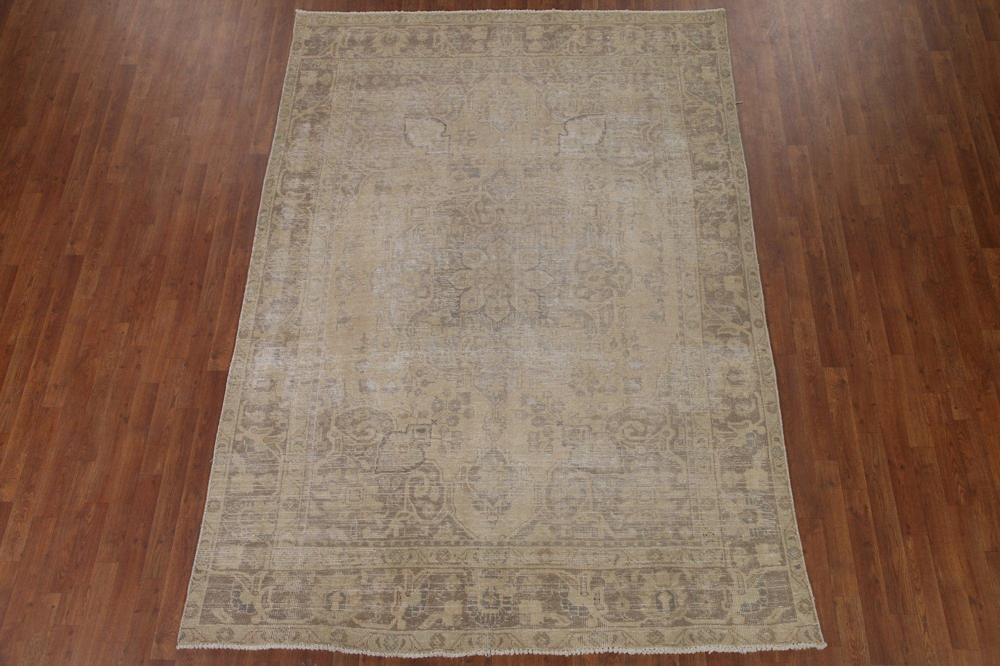 Distressed Wool Tabriz Persian Area Rug 7x9