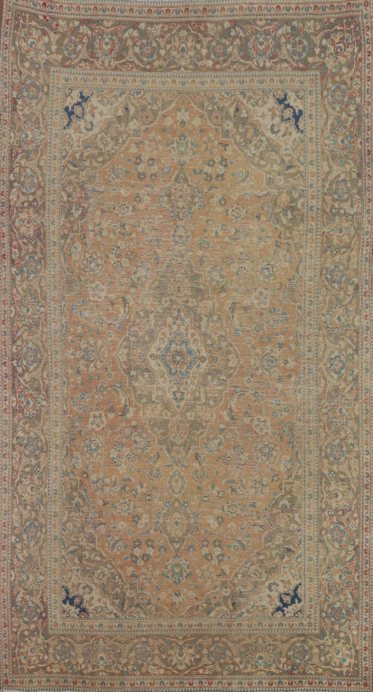 Vintage Distressed Kashan Persian Area Rug 6x10