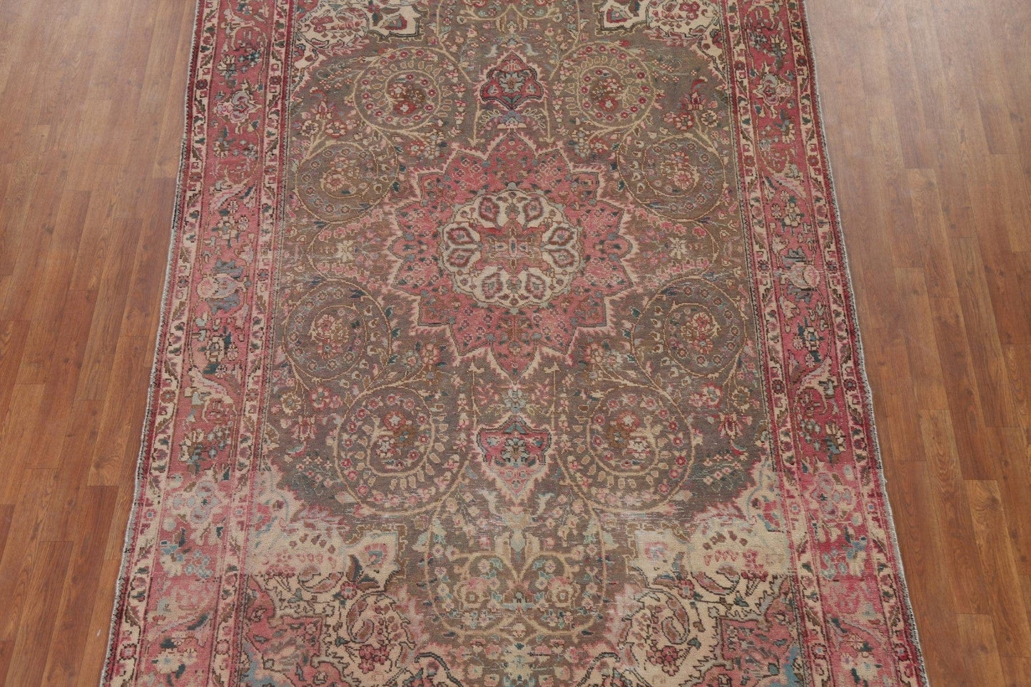 Distressed Mashad Persian Area Rug 6x11