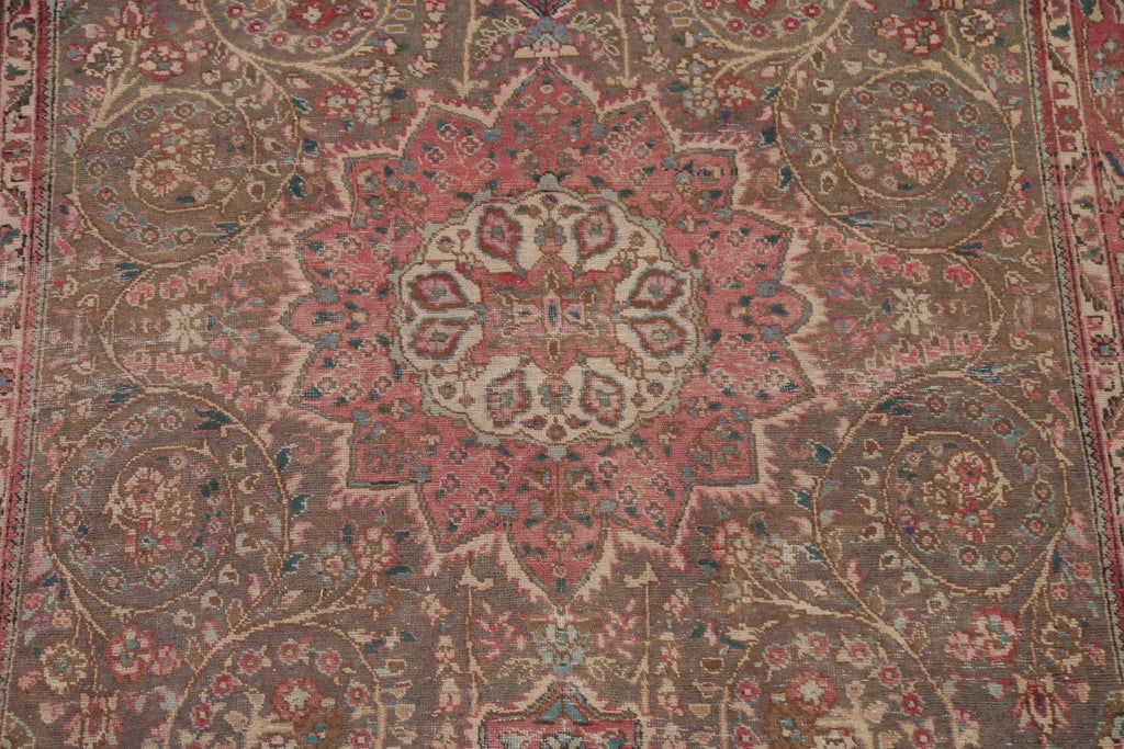 Distressed Mashad Persian Area Rug 6x11