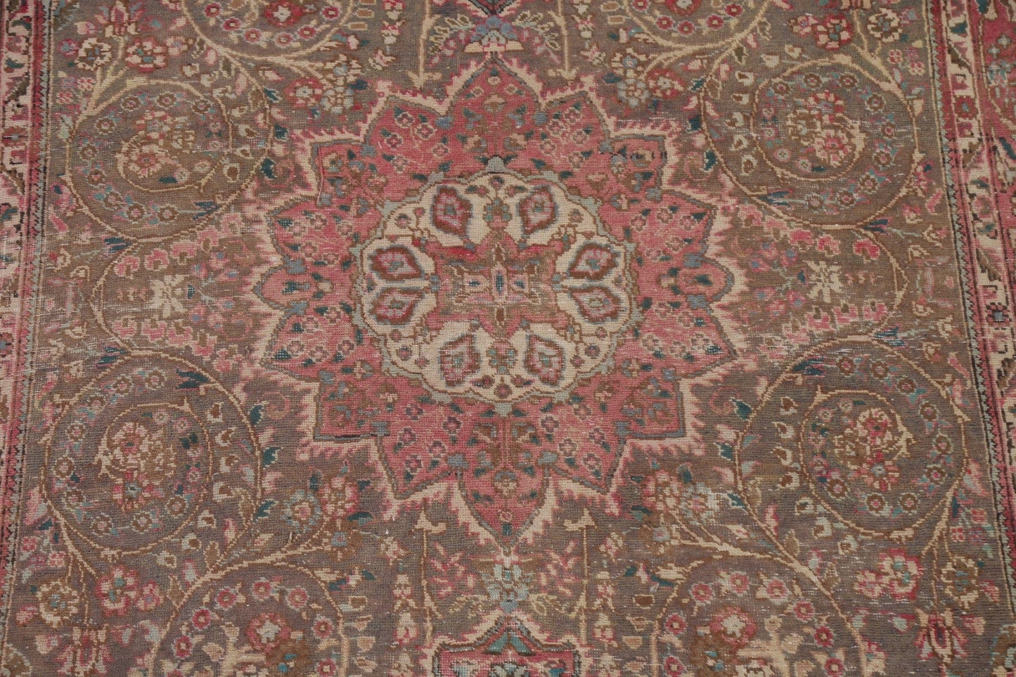 Distressed Mashad Persian Area Rug 6x11