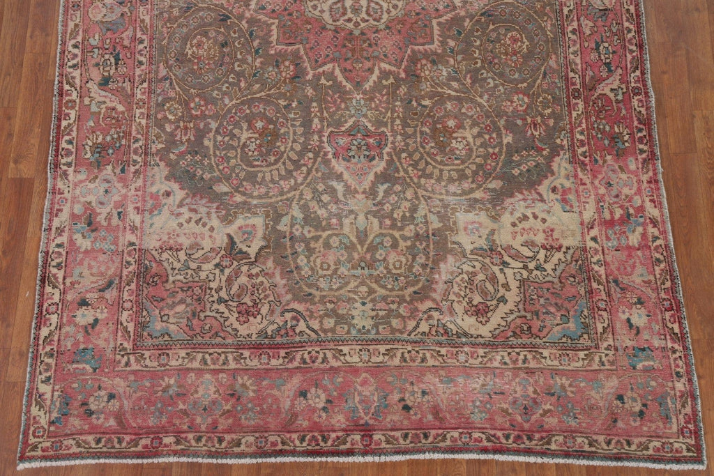 Distressed Mashad Persian Area Rug 6x11