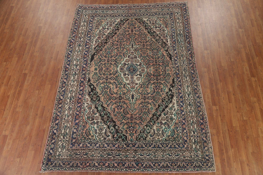 Geometric Hamedan Persian Area Rug 7x10