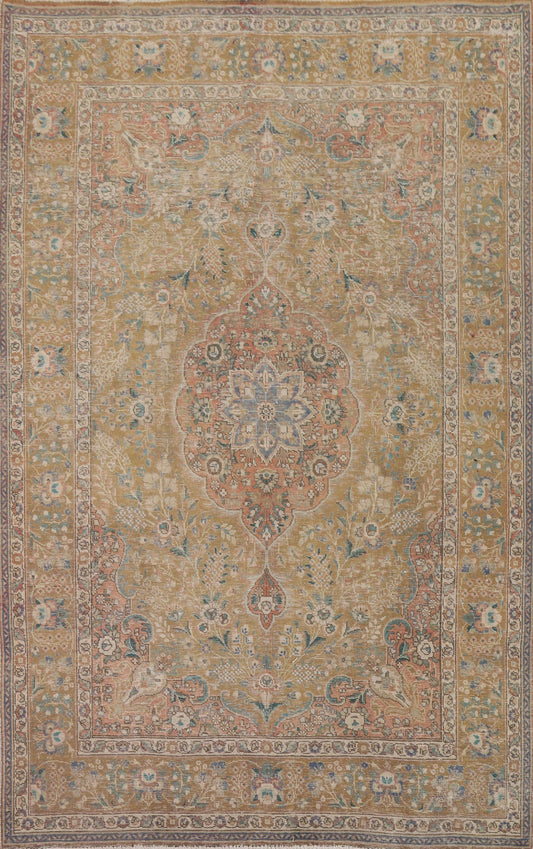 Wool Distressed Tabriz Persian Area Rug 7x9