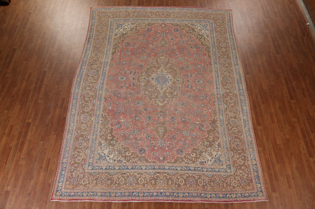 Distressed Kashan Persian Area Rug 10x13