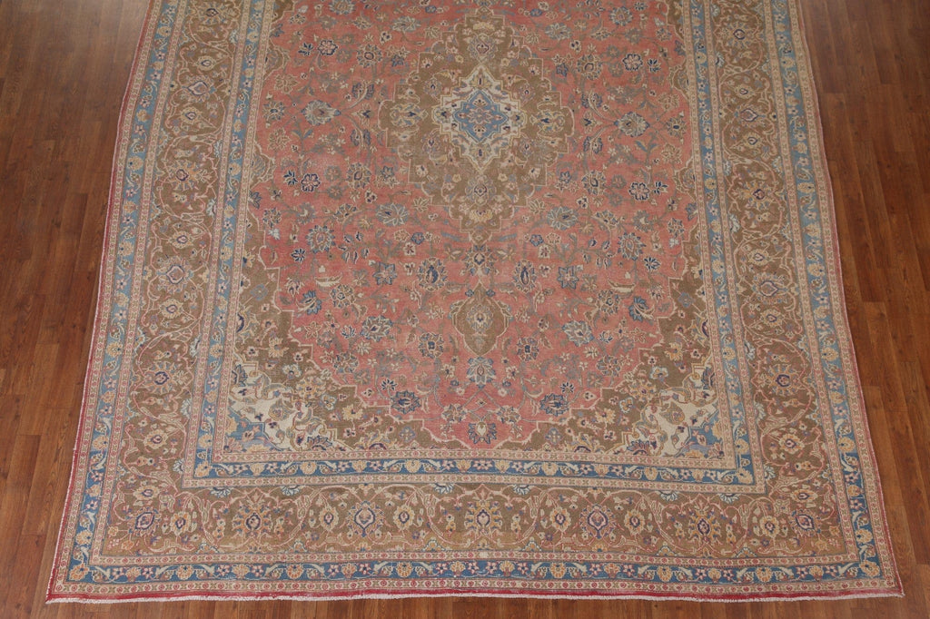 Distressed Kashan Persian Area Rug 10x13