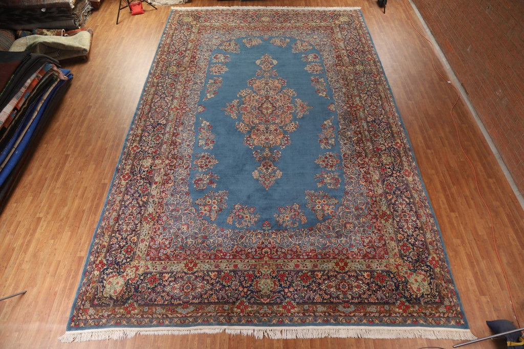 Vegetable Dye Kerman Large Persian Antique Rug 13x20