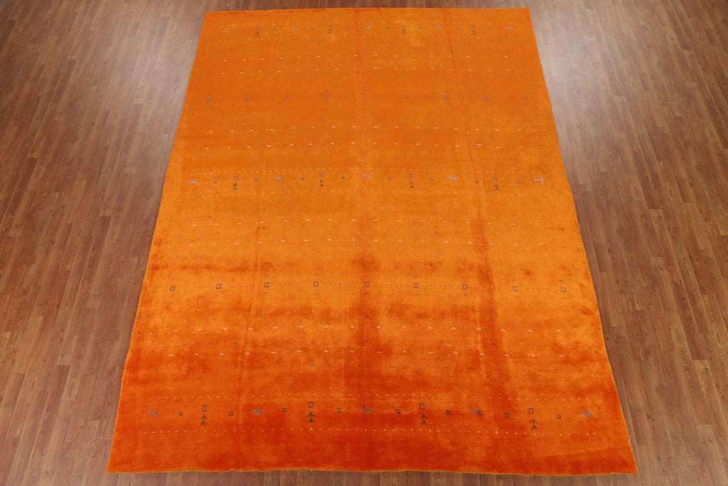 Orange Gabbeh Lori Silk Area Rug 9x12