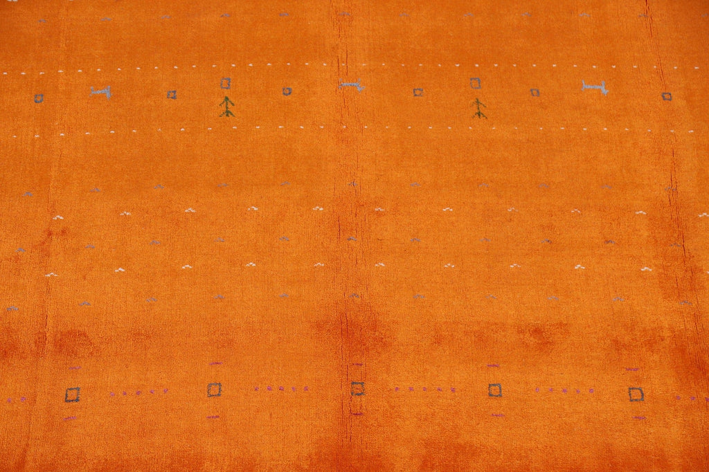 Orange Gabbeh Lori Silk Area Rug 9x12