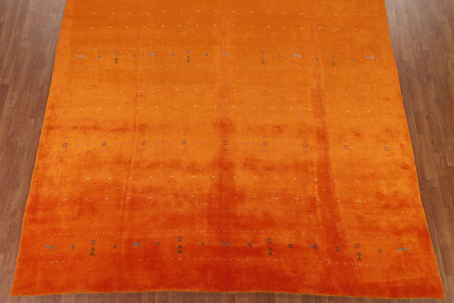 Orange Gabbeh Lori Silk Area Rug 9x12