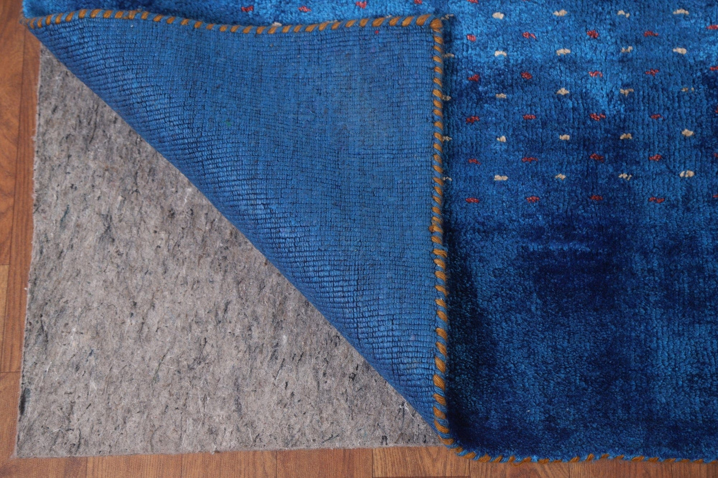 Blue Silk Gabbeh Lori Oriental Area Rug 9x12