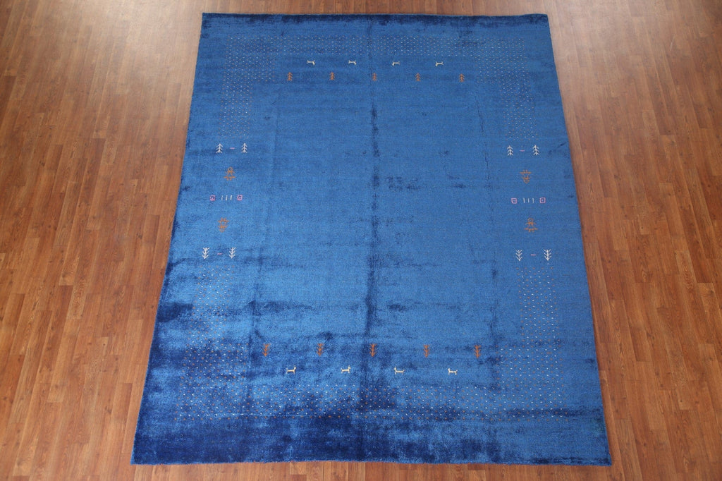 Silk Blue Gabbeh Lori Handmade Area Rug 8x10