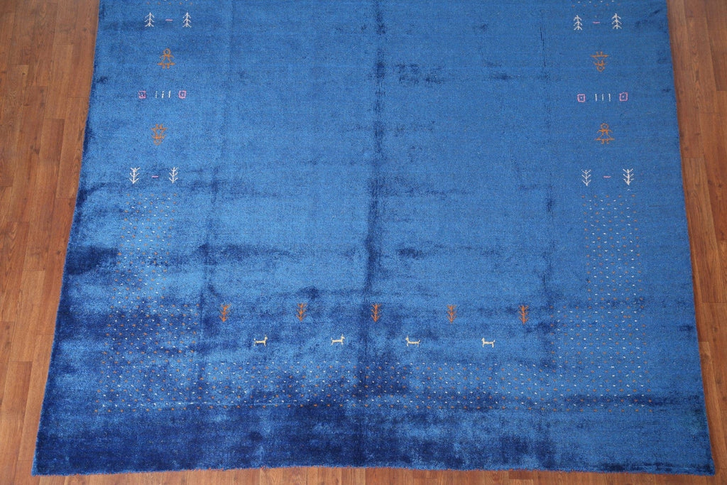 Silk Blue Gabbeh Lori Handmade Area Rug 8x10