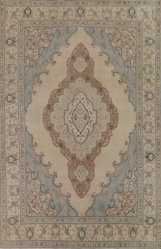 Distressed Tabriz Persian Area Rug 9x12