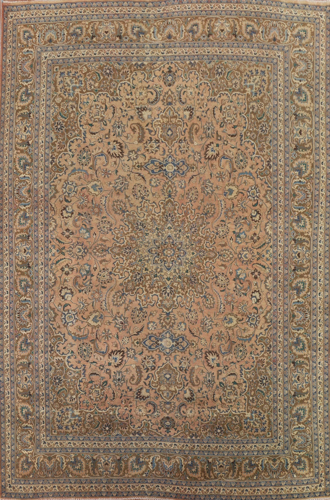 Distressed Mashad Persian Area Rug 10x12