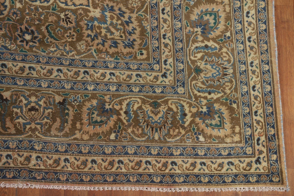 Distressed Mashad Persian Area Rug 10x12