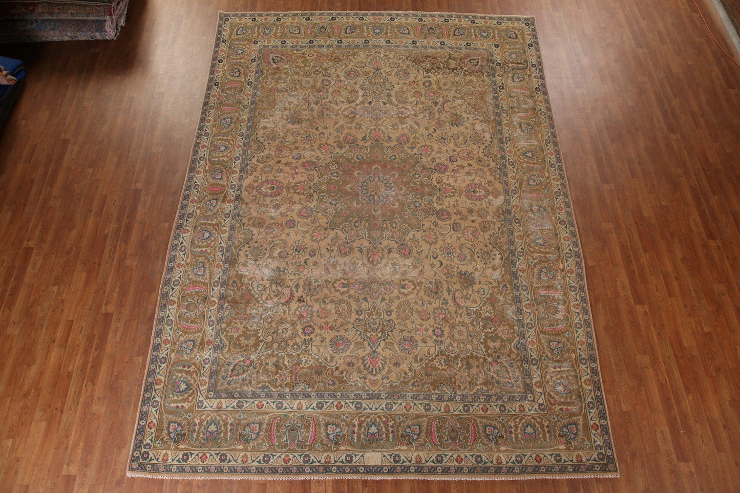 Distressed Mashad Persian Large Rug 10x14