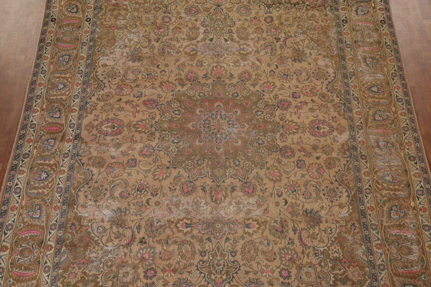 Distressed Mashad Persian Large Rug 10x14