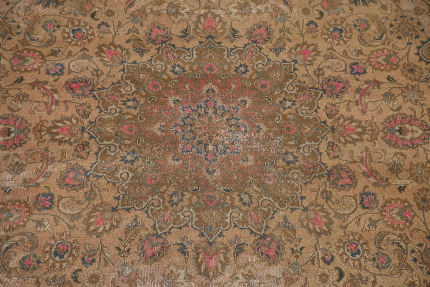 Distressed Mashad Persian Large Rug 10x14