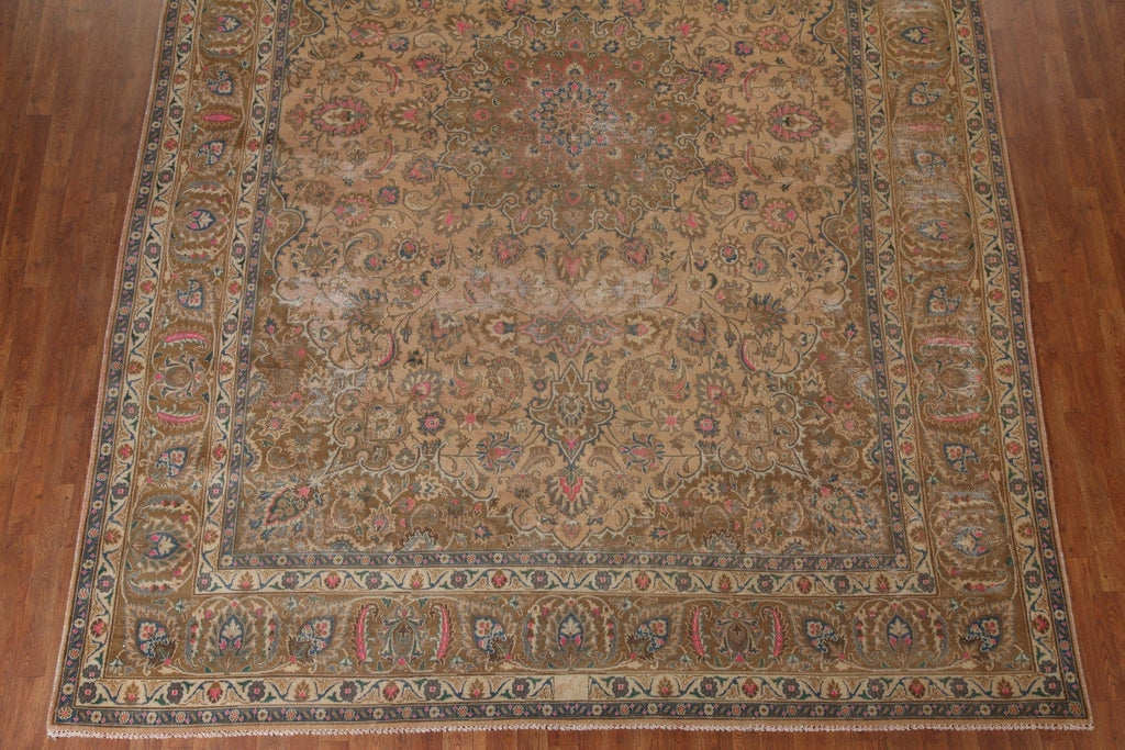 Distressed Mashad Persian Large Rug 10x14