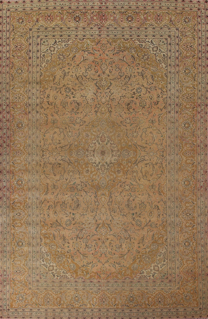 Distressed Mashad Persian Area Rug 10x13