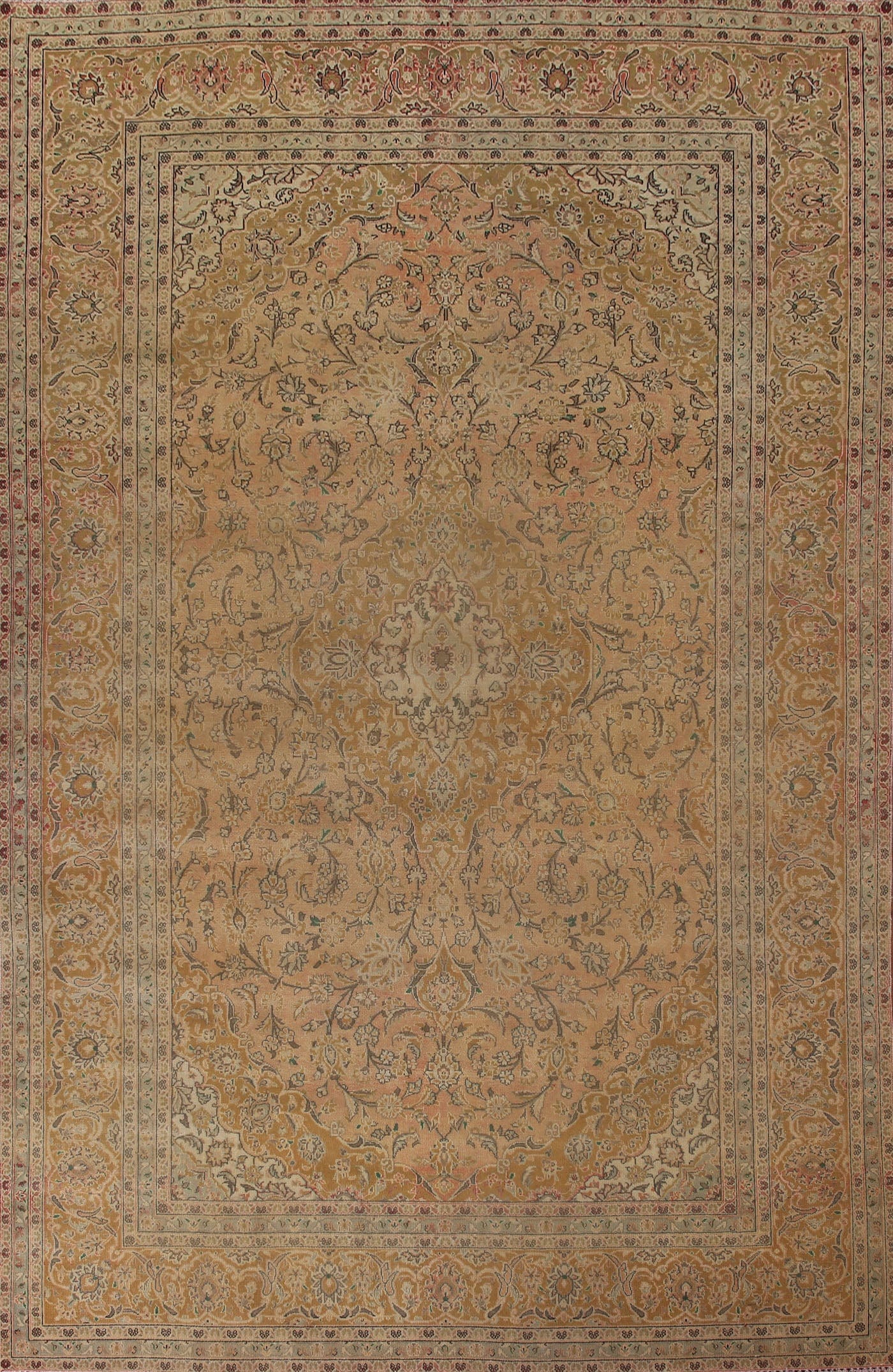 Distressed Mashad Persian Area Rug 10x13