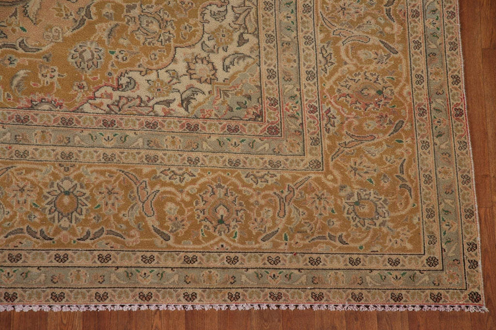 Distressed Mashad Persian Area Rug 10x13