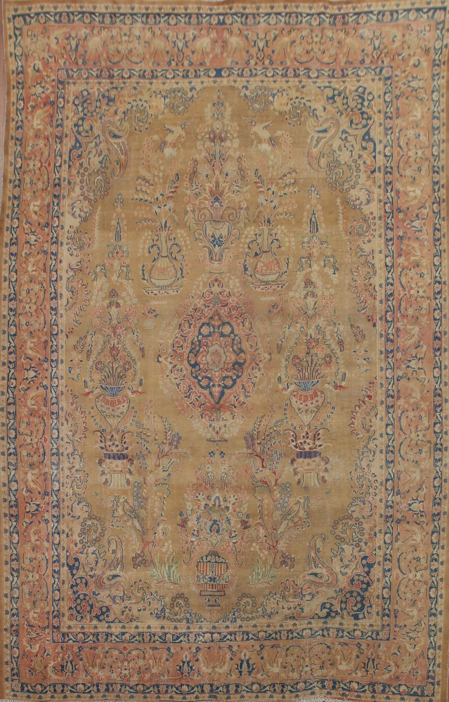 Distressed Kashmar Persian Area Rug 9x12