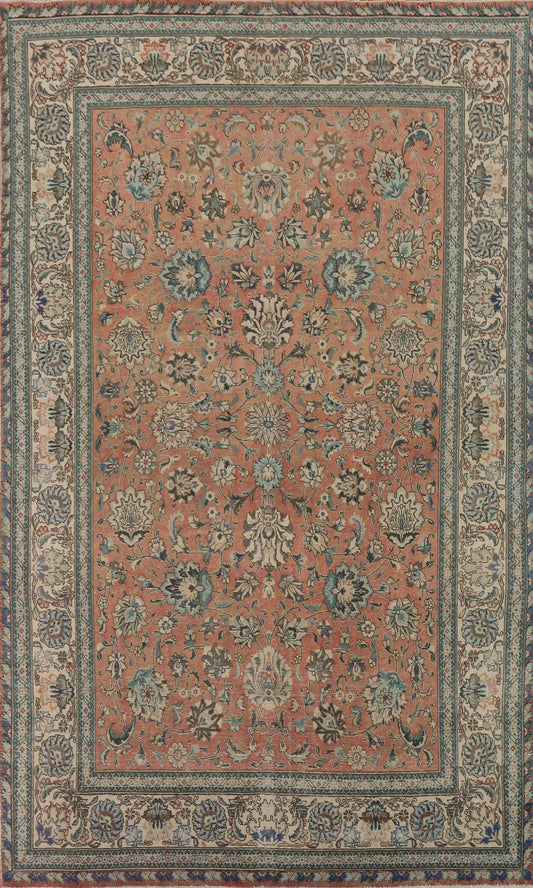 Vintage Floral Tabriz Persian Area Rug 7x11