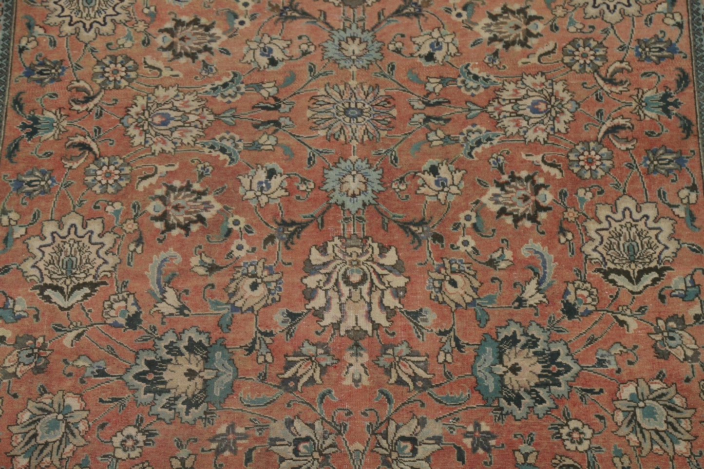 Vintage Floral Tabriz Persian Area Rug 7x11