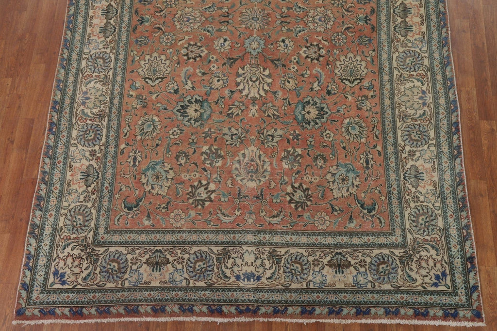 Vintage Floral Tabriz Persian Area Rug 7x11