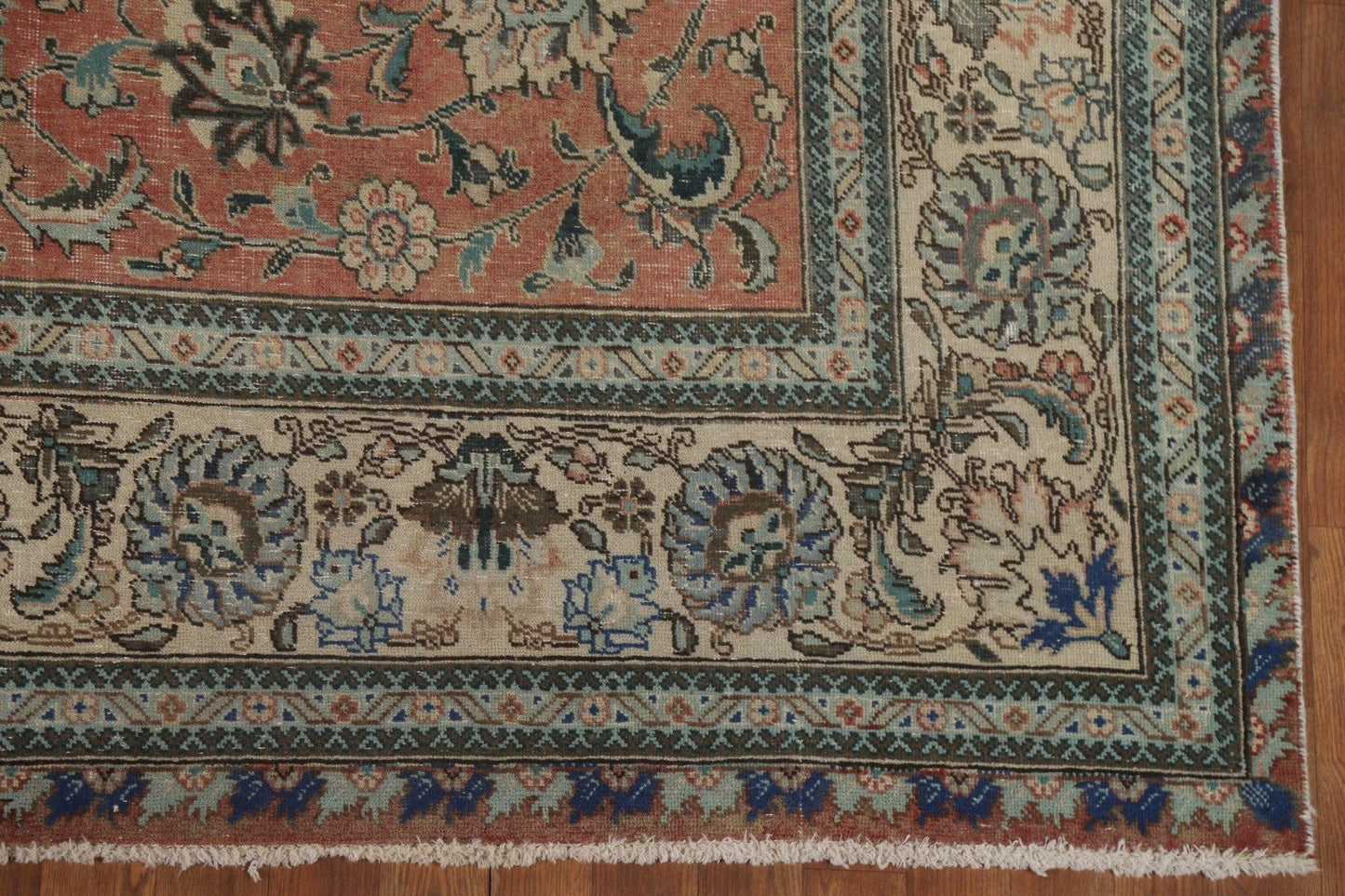 Vintage Floral Tabriz Persian Area Rug 7x11