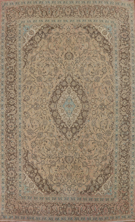 Traditional Kashan Persian Large Area Rug 10x14