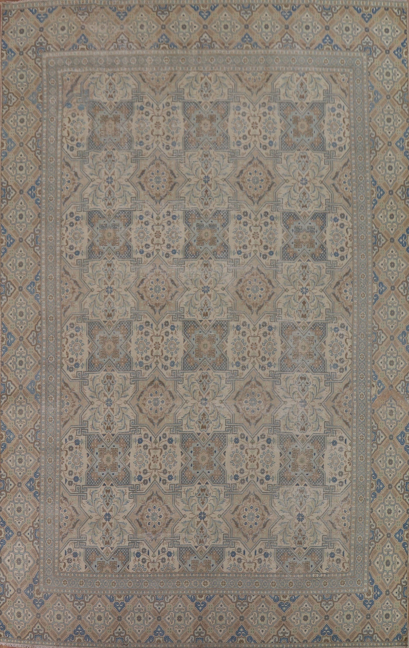 Distressed Kashan Persian Area Rug 9x12