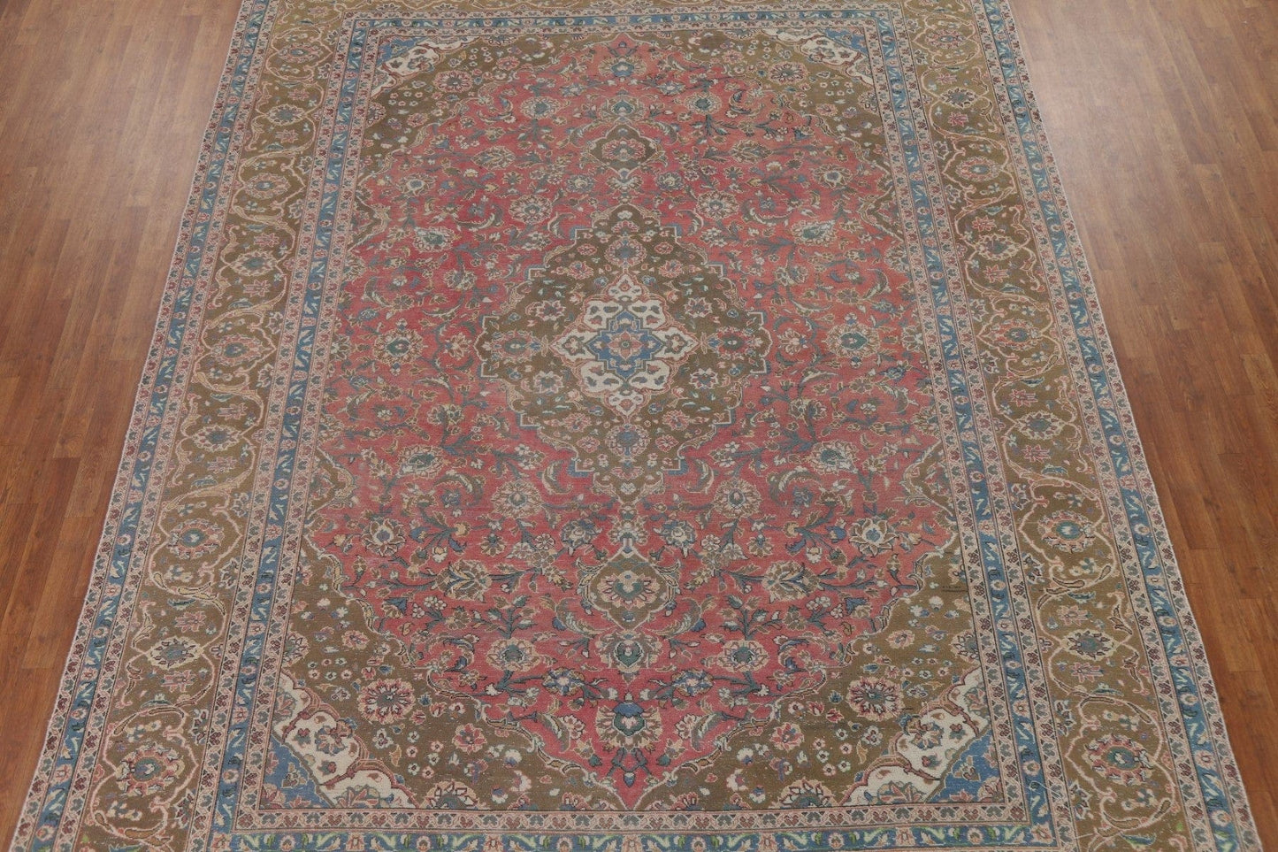 Pink Traditional Kashan Persian Area Rug 10x13