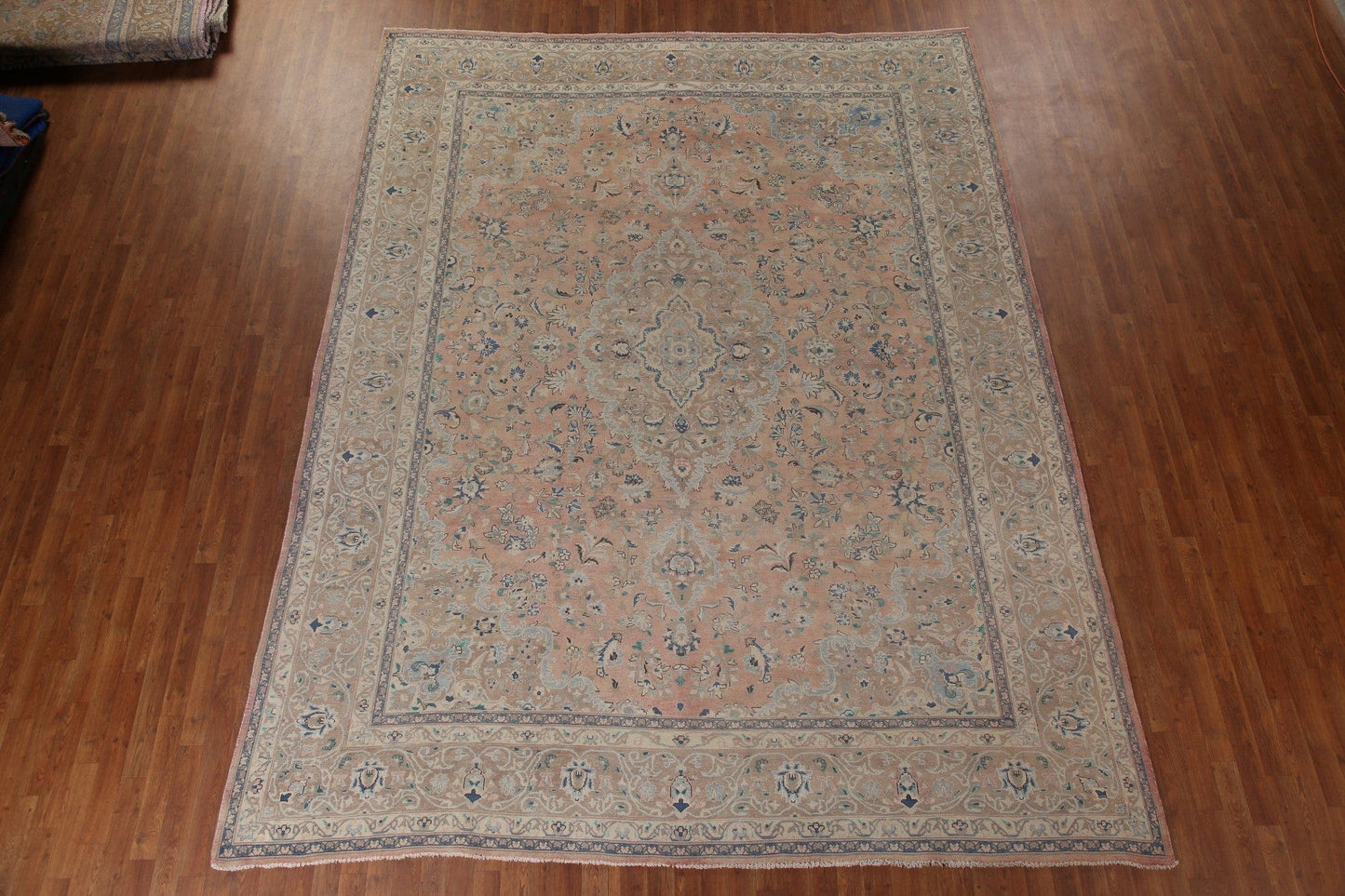 Vintage Wool Mashad Persian Area Rug 10x13