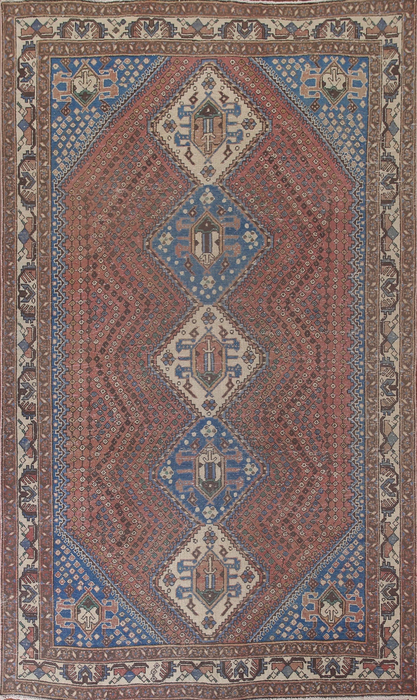 Distressed Shiraz Persian Area Rug 7x10