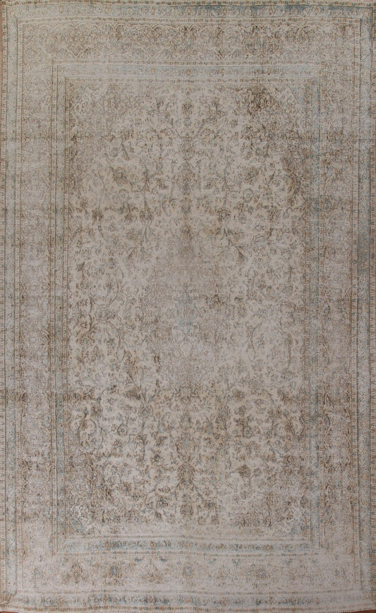 Distressed Kerman Persian Area Rug 9x13