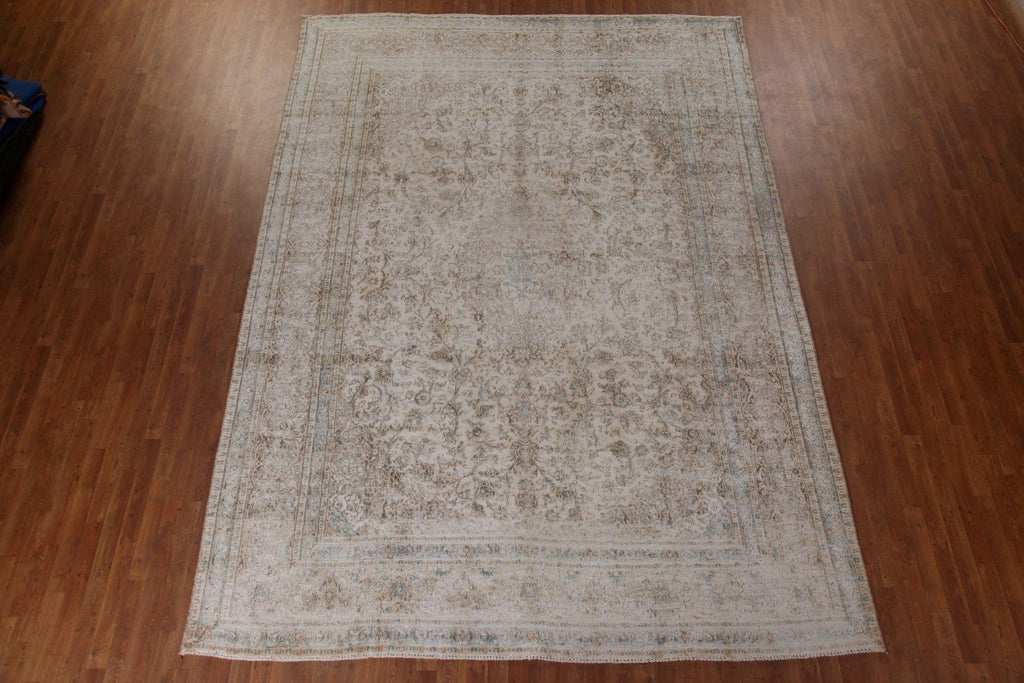 Distressed Kerman Persian Area Rug 9x13