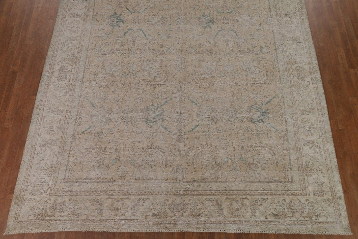 Muted Distressed Tabriz Persian Area Rug 10x13