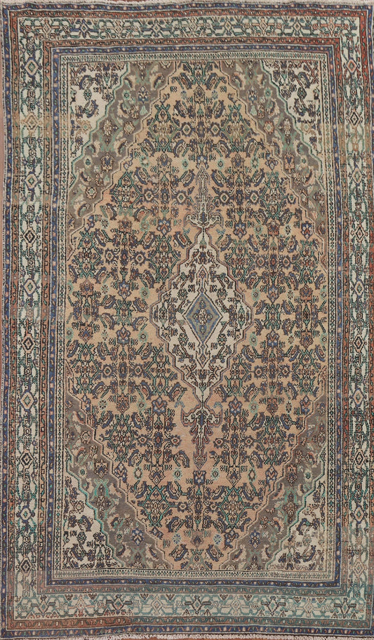 Geometric Hamedan Persian Area Rug 7x10