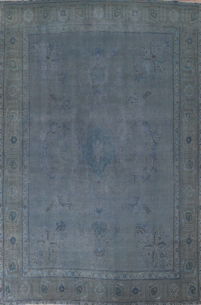 Blue Over-Dyed Tabriz Persian Area Rug 9x12