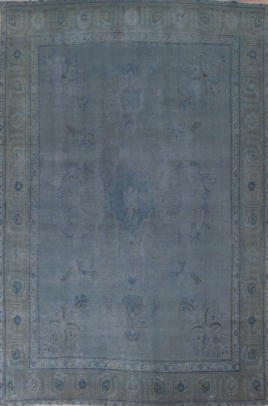 Blue Over-Dyed Tabriz Persian Area Rug 9x12